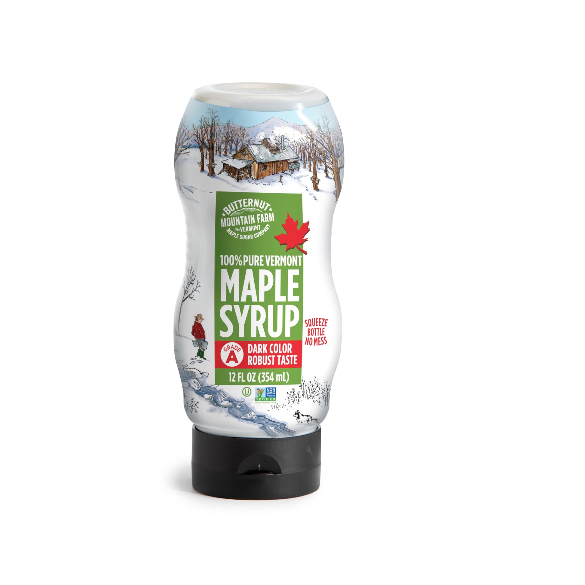 Butternut Mountain Farm Pure Maple Syrup From Vermont, Grade A (Prev. Grade B), Dark Color, Robust Taste, All Natural, Easy Sque