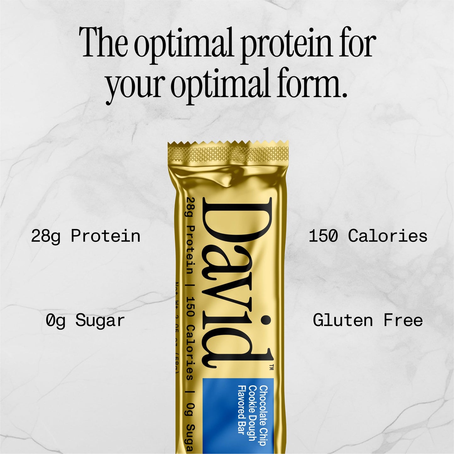 David High Protein Bars - Sugar Free, Low Carb, Gluten Free, 28g Protein, Chocolate Chip Cookie Dough, Pack of 12, Brown