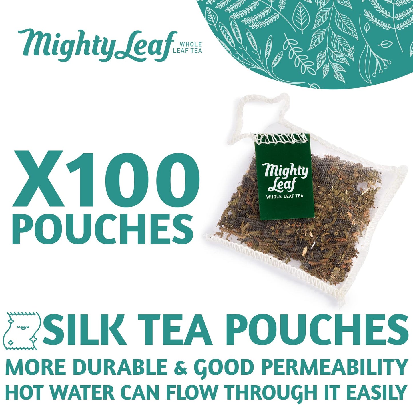 Mighty Leaf Tea Marrakesh Mint - 100 Foil Wrapped Tea Pouches - 100 Count