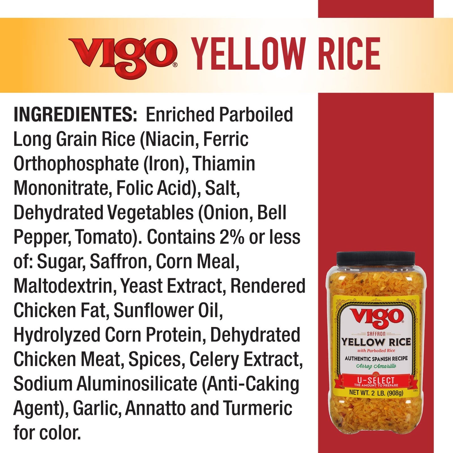 Vigo Authentic Saffron Yellow Rice Low Fat 2lb (Pack of 1)