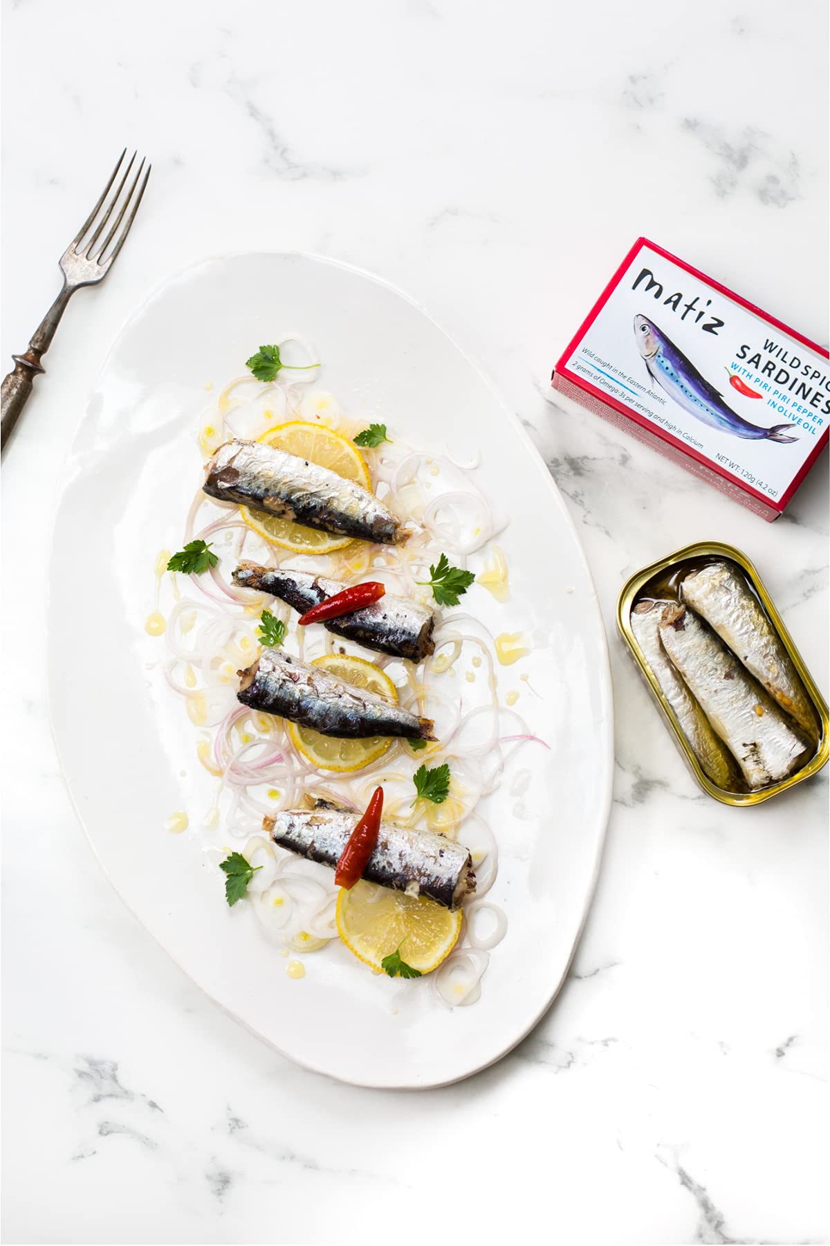 Matiz Spicy Wild Spanish Sardines In Olive Oil And Piri Piri Pepper, 4.2 Oz (5 Pack) | Imported From Spain | Wild-Caught And Hand-Packed |