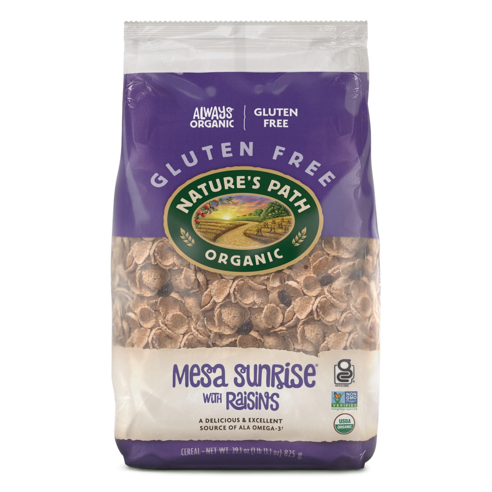Nature'S Path Organic Mesa Sunrise With Raisins Cereal, 29.1 Oz (Pack Of 6), Gluten Free, Non-Gmo, Earth Friendly Packaging