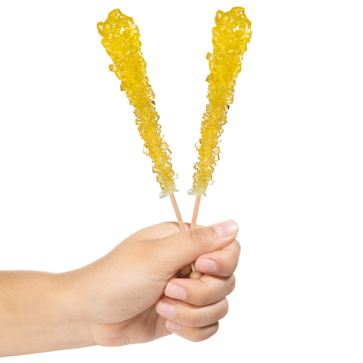 Candy Envy - Yellow Rock Candy Sugar Sticks - Lemon Flavored - 24 Indiv. Wrapped