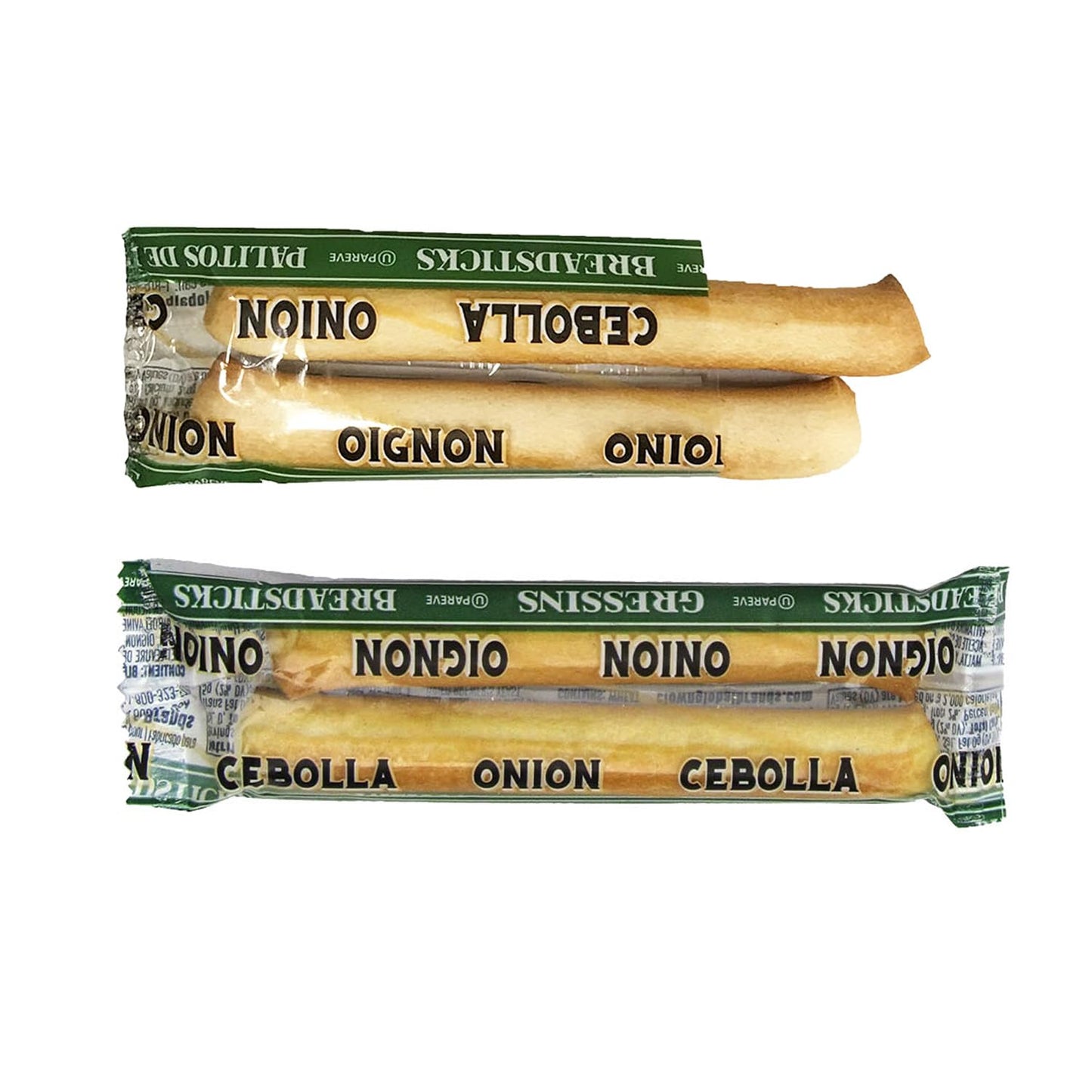 Clown Global Brands Onion Breadsticks | 50-Count Case | Two Breadsticks per Individually Wrapped Pack | No Additives or Preserva