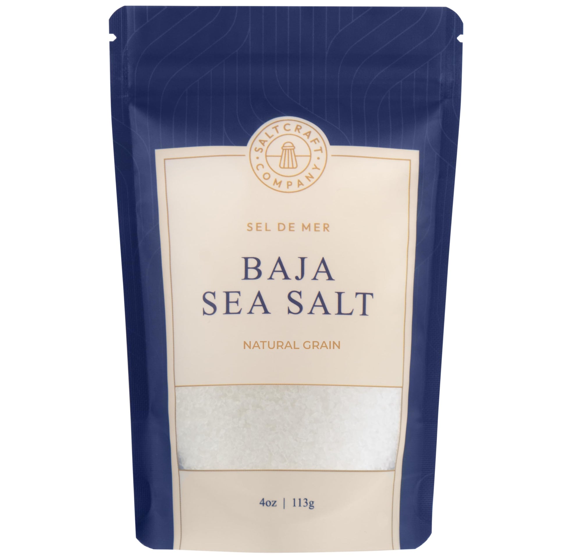 Saltcraft Company - Baja Sea Salt, Natural Grain Crystals, Low Sodium 30%, Kosher Certified & Mineral Salt - 4 Ounce
