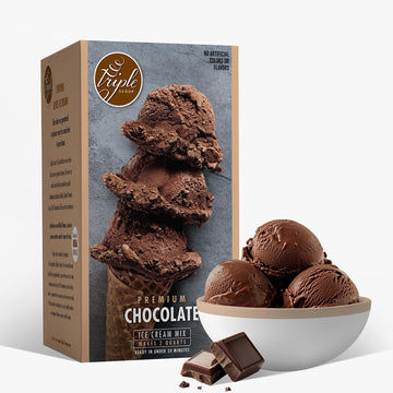 Triple Scoop Chocolate Ice Cream Mix - Makes 2 Quarts, Easy to Use, 1 Pack, Made in USA