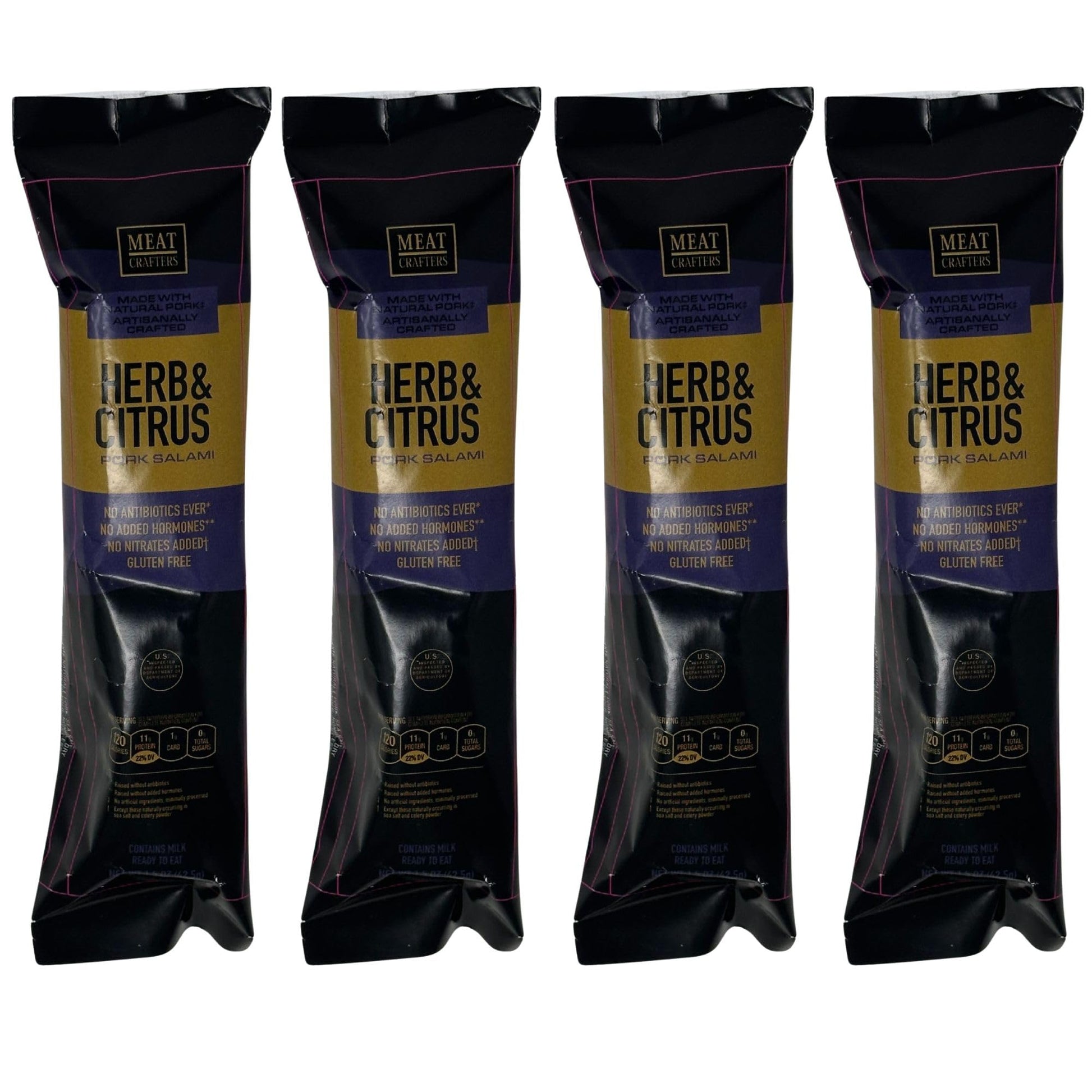Meat Crafters Herb & Citrus Dry Cured Meat, No Nitrites/Nitrates, Antibiotic Free, 5oz (4-Pack)