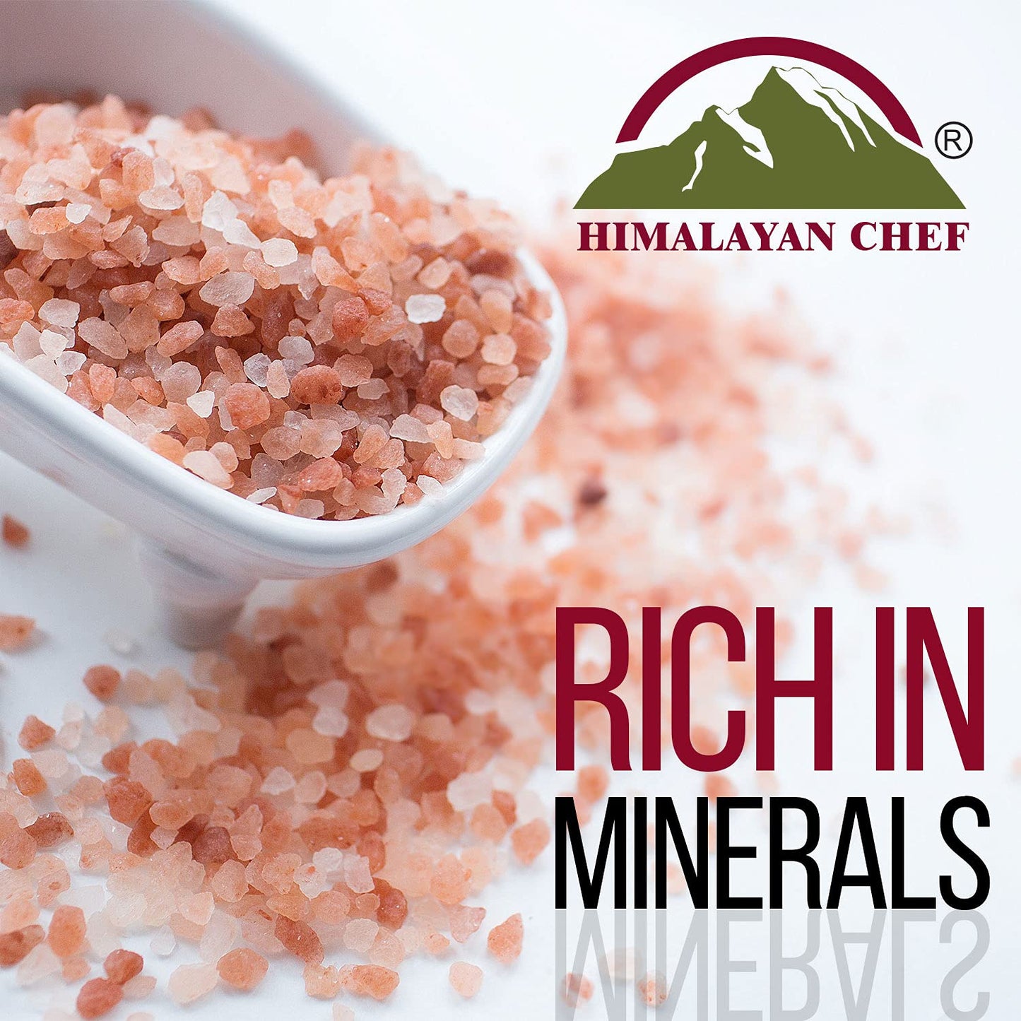 Himalayan Chef Himalayan Pink Salt, Coarse Grain, 17.5oz Glass Jar, Model 5305, Pink
