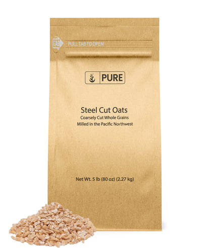 Pure Original Ingredients Steel Cut Oats (5 lb) Irish Oatmeal, Eco-Friendly Packaging