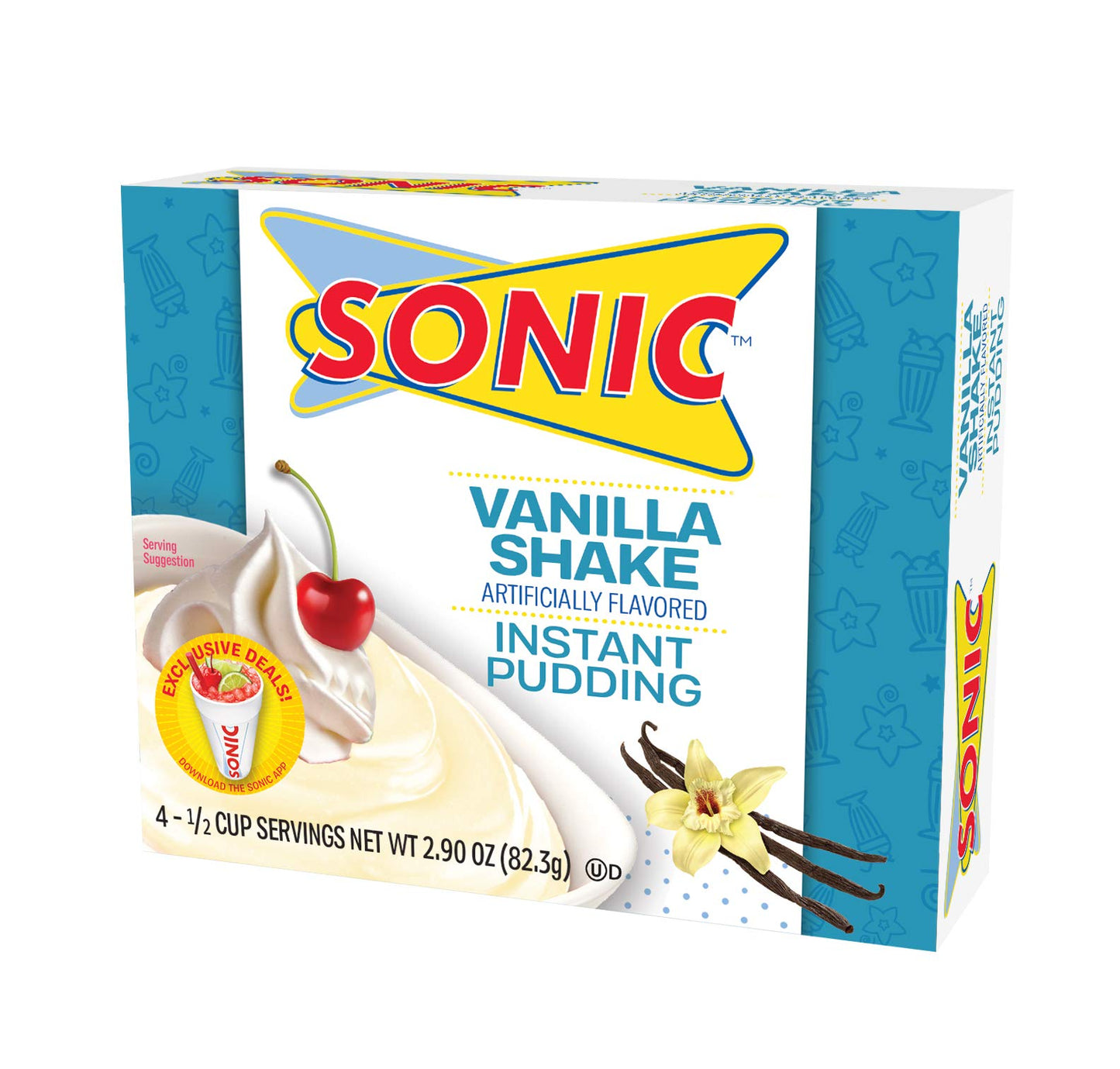 Sonic Instant Pudding, Vanilla Shake, 2.90 OZ (Pack of 3)