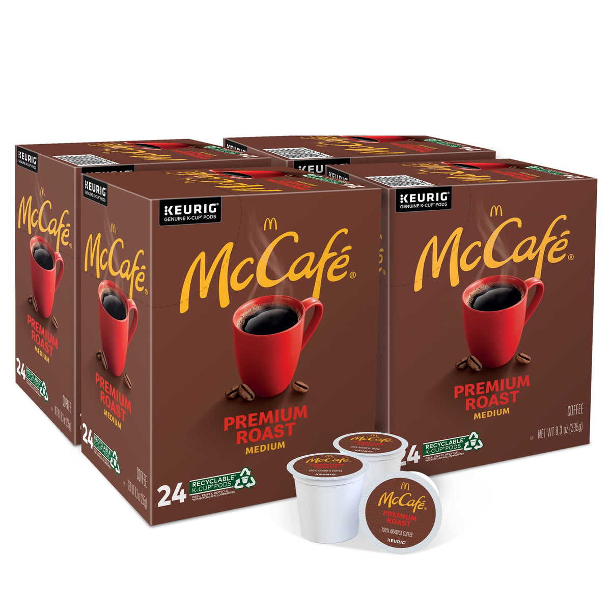 McCafe Premium Roast Single-Serve Pods, Classic, 24 Count (Pack of 4)