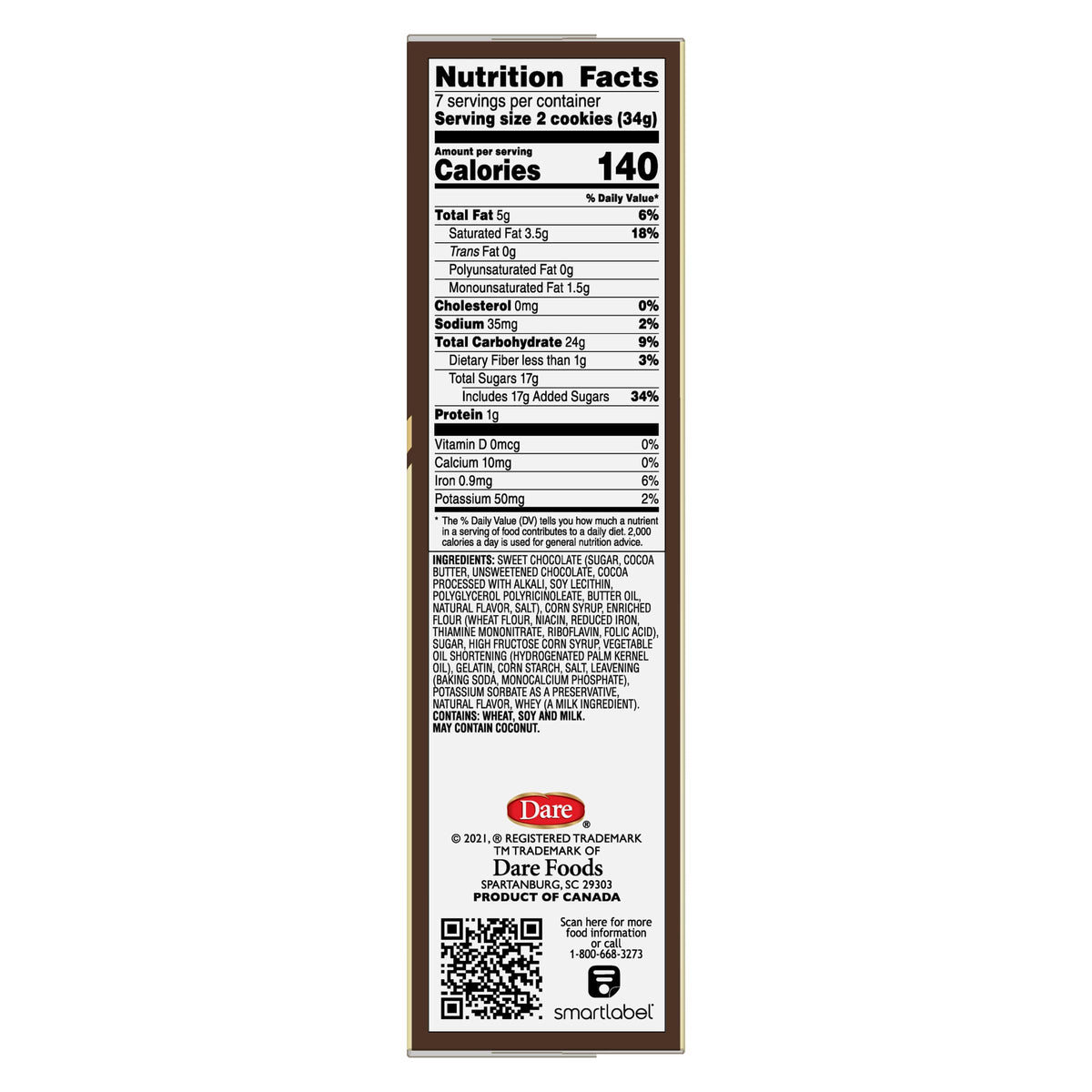 DARE COOKIE WHIPPET ORIGINAL, 8.8 OZ, Pack of 4.