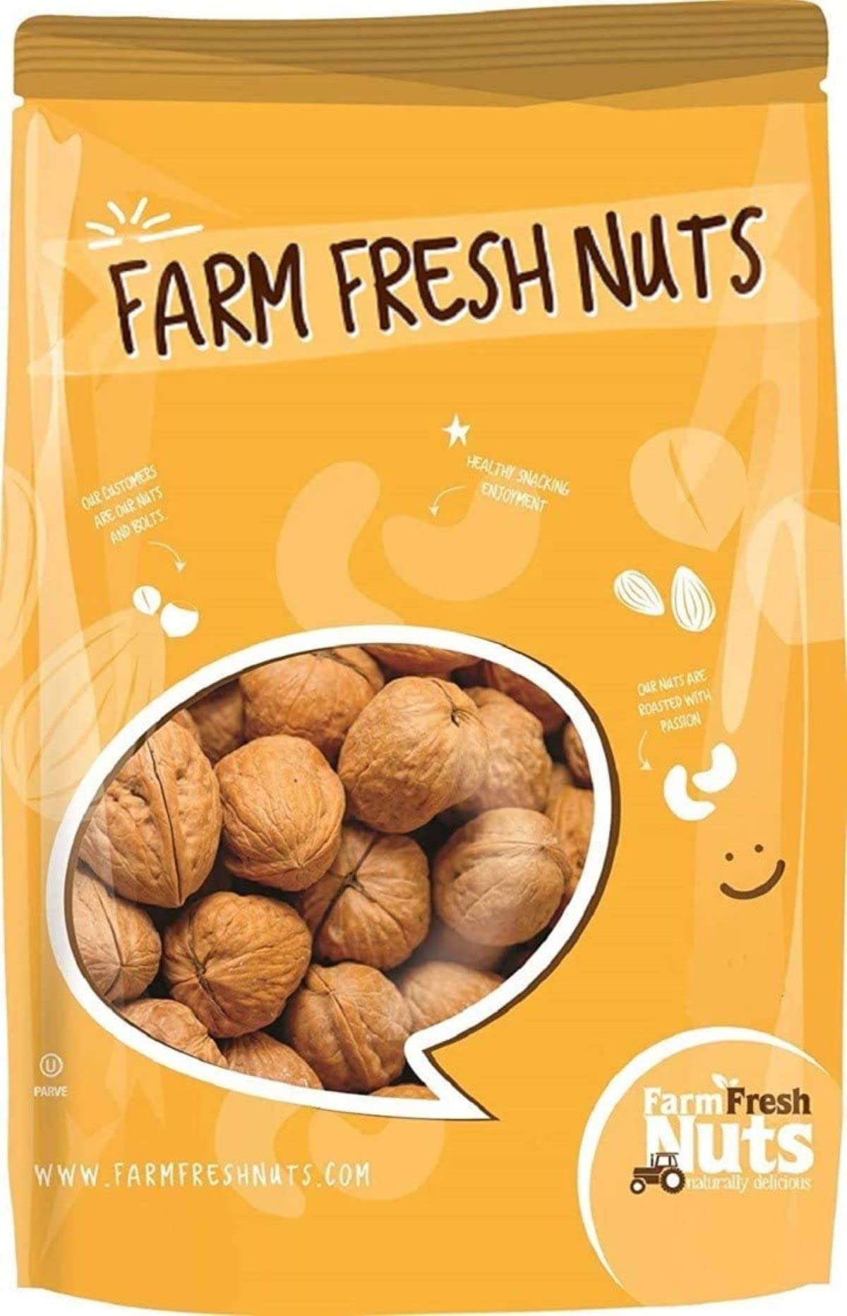 Farm Fresh Nuts In Shell Walnuts - Large Natural California Nuts - 1 LB - Brown