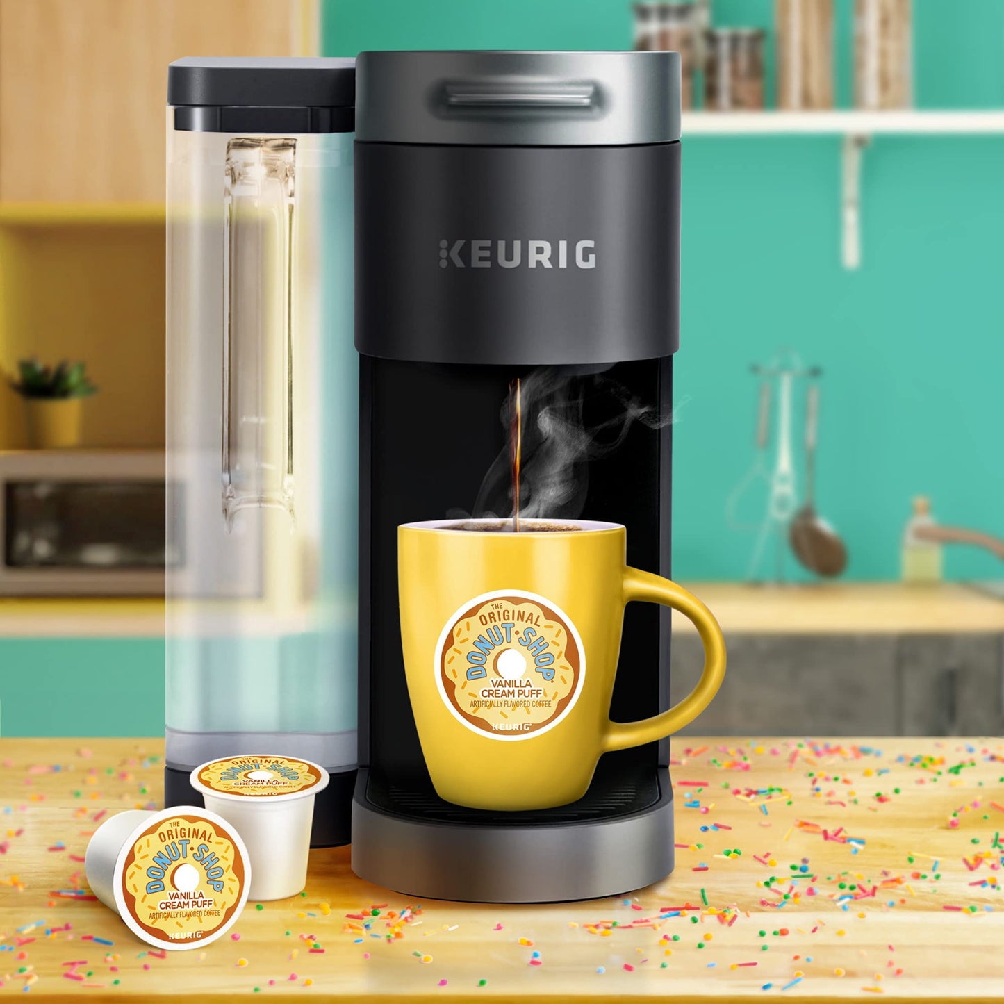 The Original Donut Shop Vanilla Cream Puff Coffee, Keurig Single Serve K-Cup Pods, Medium Roast, 96 Count