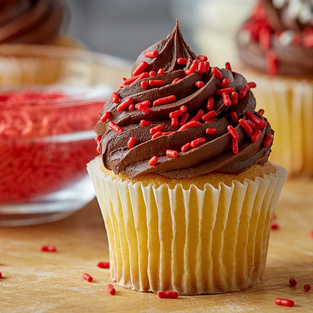 Red Sprinkles - 1.6 Pounds - Bulk Red Valentine'S Day Jimmies Sprinkles - Red Sprinkles For Cake Decorating - Dessert Toppings For Ice Cream, Cupcakes, Cookies, Cake Pops