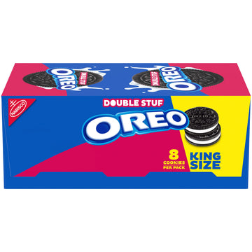 Oreo Double Stuf Chocolate Sandwich Cookies, King Size, 10 Snack Packs (8 Cookies Per Pack)