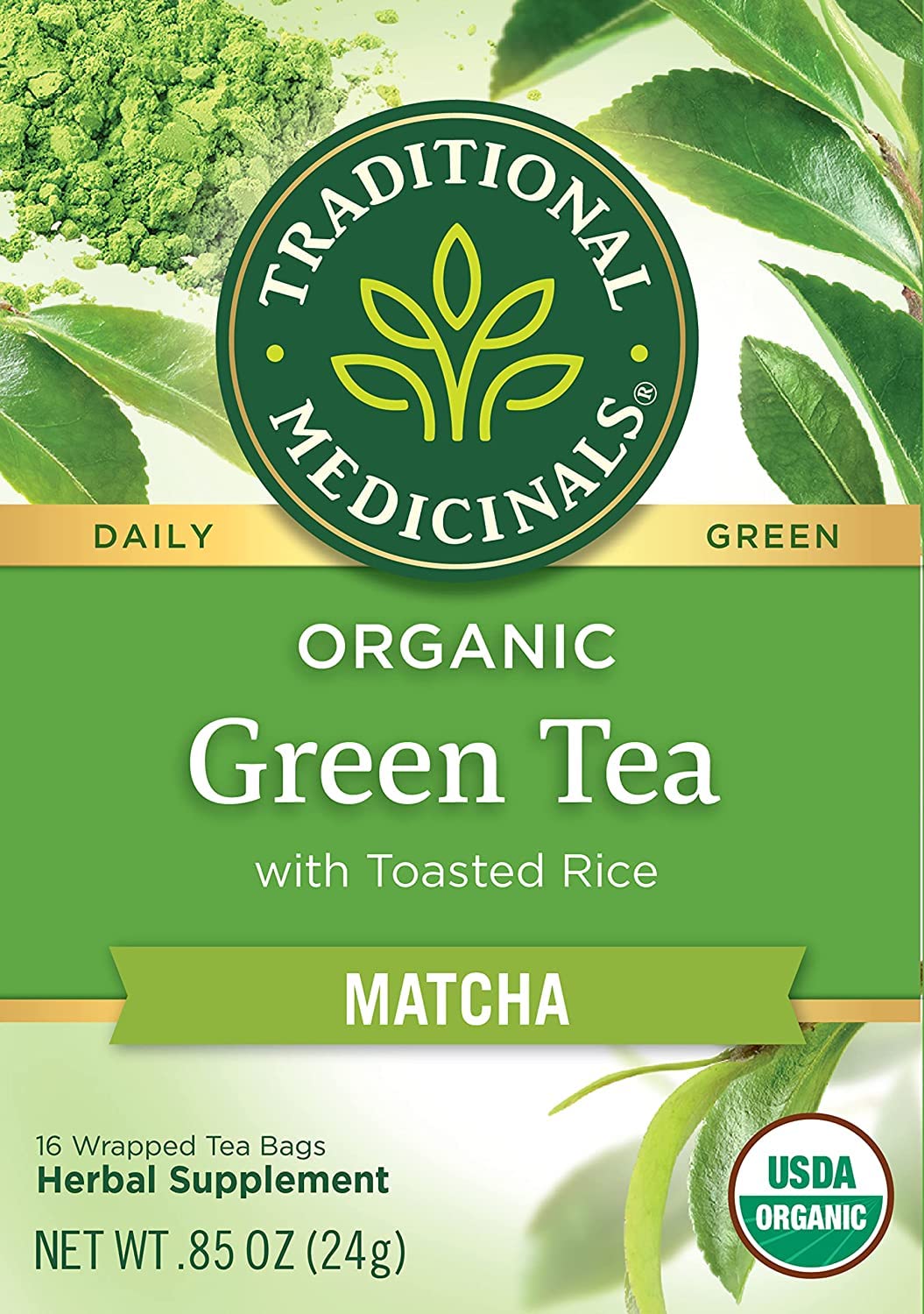 Traditional Medicinals Green Tea Matcha, 96 Tea Bags Total, 0.85 Ounce (Pack of 6)