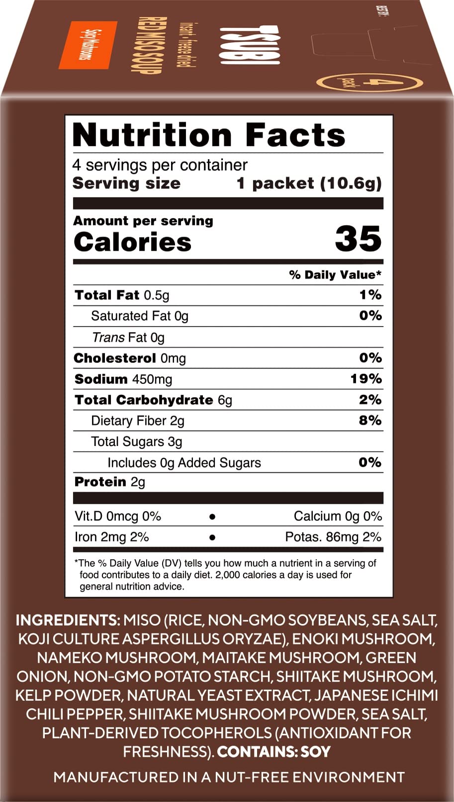 Tsubi Soup Freeze-Dried Japanese Miso Soup Packets - Instant  Vegan  Easy Mix  Gluten & MSG-Free  and Flavorful - Ready in Seconds - Authentic Taste of Japan - Best Trio Flavor - 12 Packs