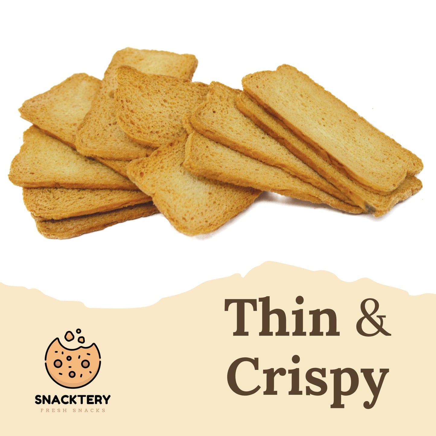 SNACKTERY Melba Toast Crackers - Thin & Crispy Flatbread - 7 Oz - Perfect for Dips & Spreads