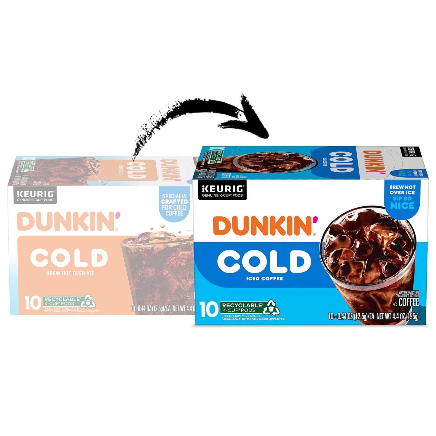 Dunkin Cold Iced Coffee, Keurig K-Cup Pods, 10 Count Box