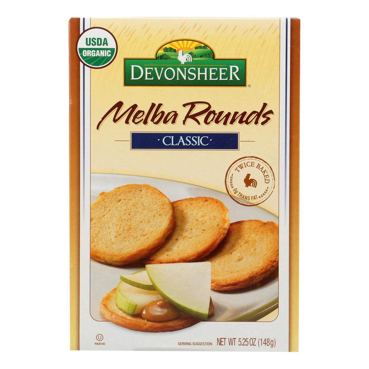 Devonsheer Large Plain Melba Rounds, 5.25-Ounce Boxes (Pack of 12)