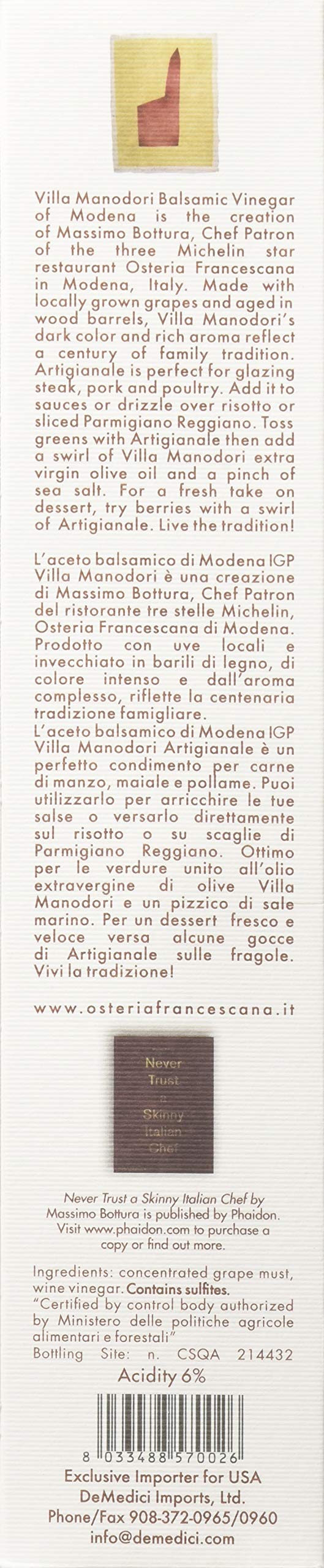 Villa Manodori Balsamic Vinegar Artigianale (250 ml)