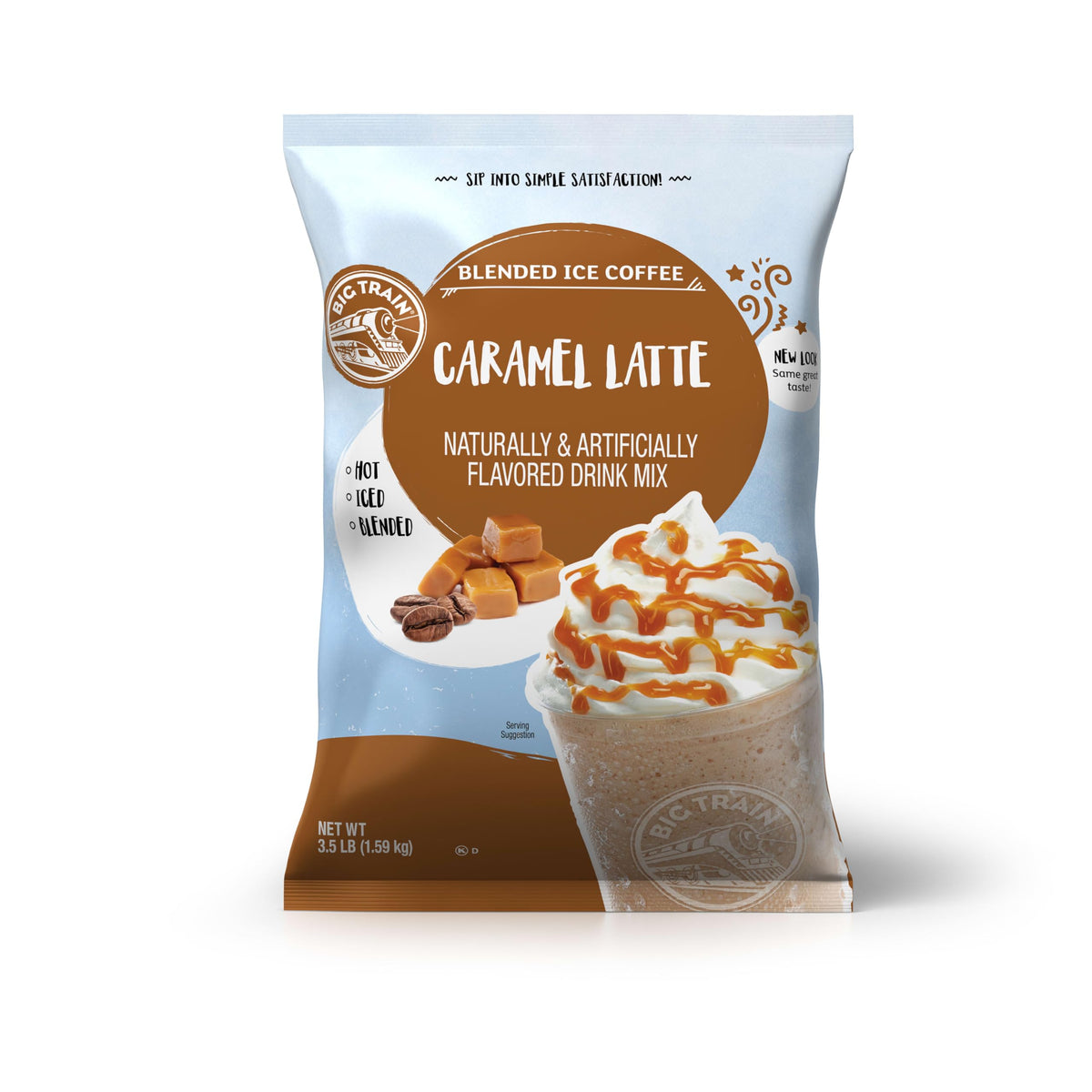 Big Train Caramel Latte Blended Ice Coffee Beverage Mix, 3.5 Lb (Pack Of 1)