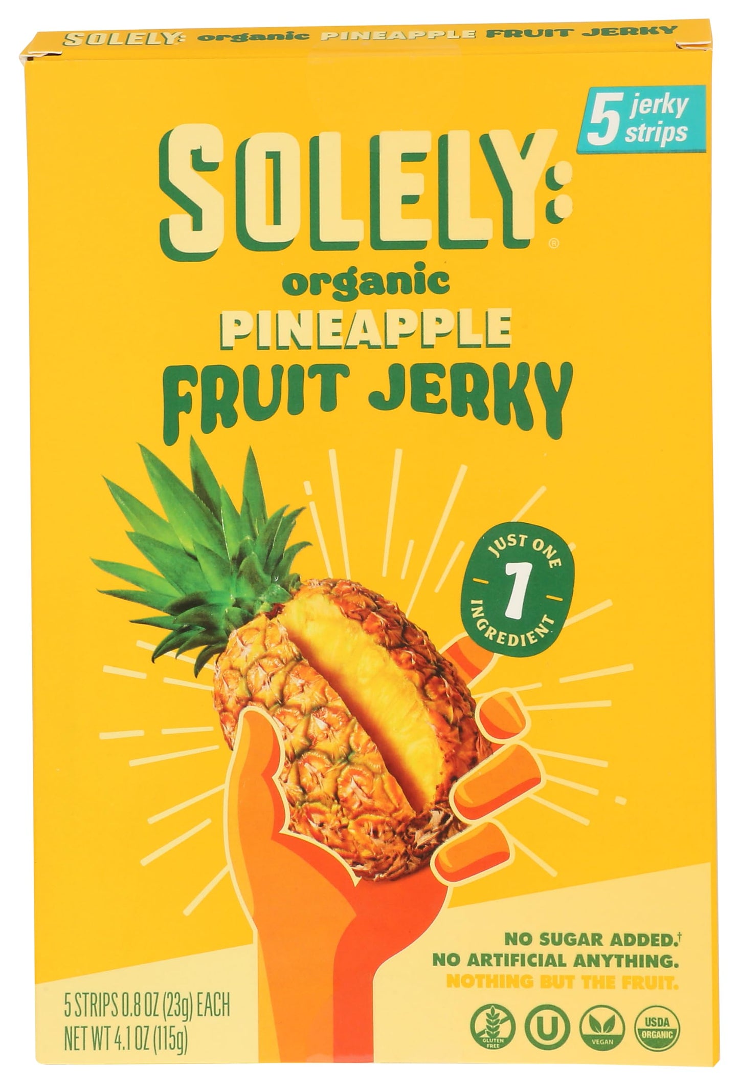 SOLELY Organic Pineapple Fruit Jerky Multipack, 0.8 OZ