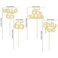 Gyufise 24Pcs Gold Glitter 65Th Birthday Cupcake Toppers Hello 65 Sixty Five Cake Toppers 65 & Fabulous Cupcake Picks For 65Th B