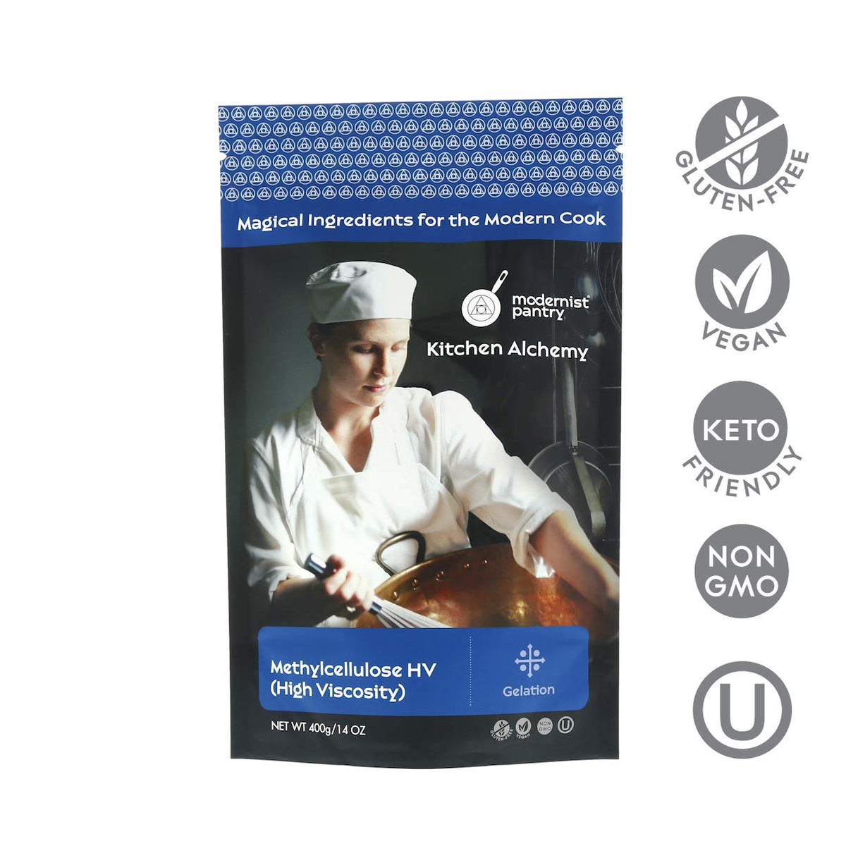 Pure Methylcellulose - High Viscosity ⊘ Non-Gmo Vegan Ou Kosher Certified - 400G/14Oz