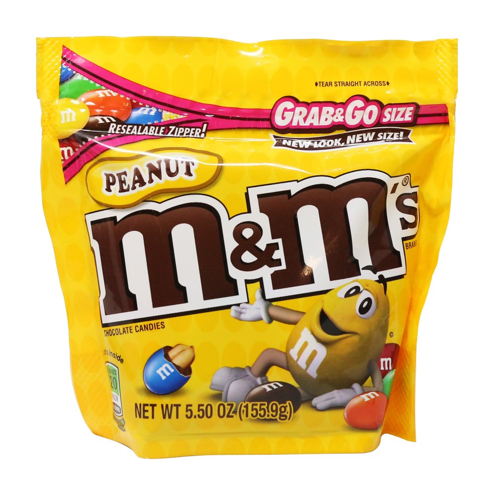 Mars M&Ms Peanut Chocolate, Grab & Go Size, 5.0 oz, Brown
