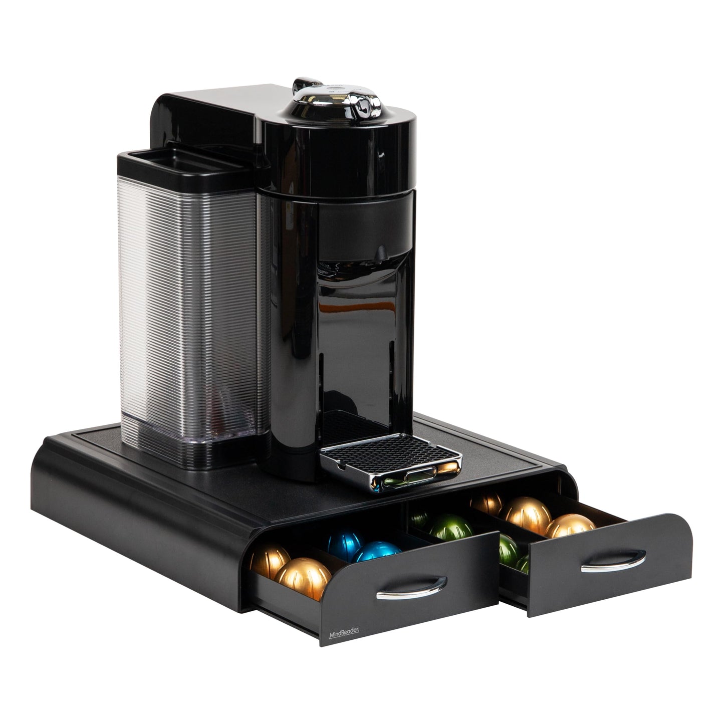 Mind Reader Coffee Pod Organizer - 2 Drawers, Fits 18 Vertuoline or 72 Original Nespresso, Plastic, 13.25L x 12.75W x 2.