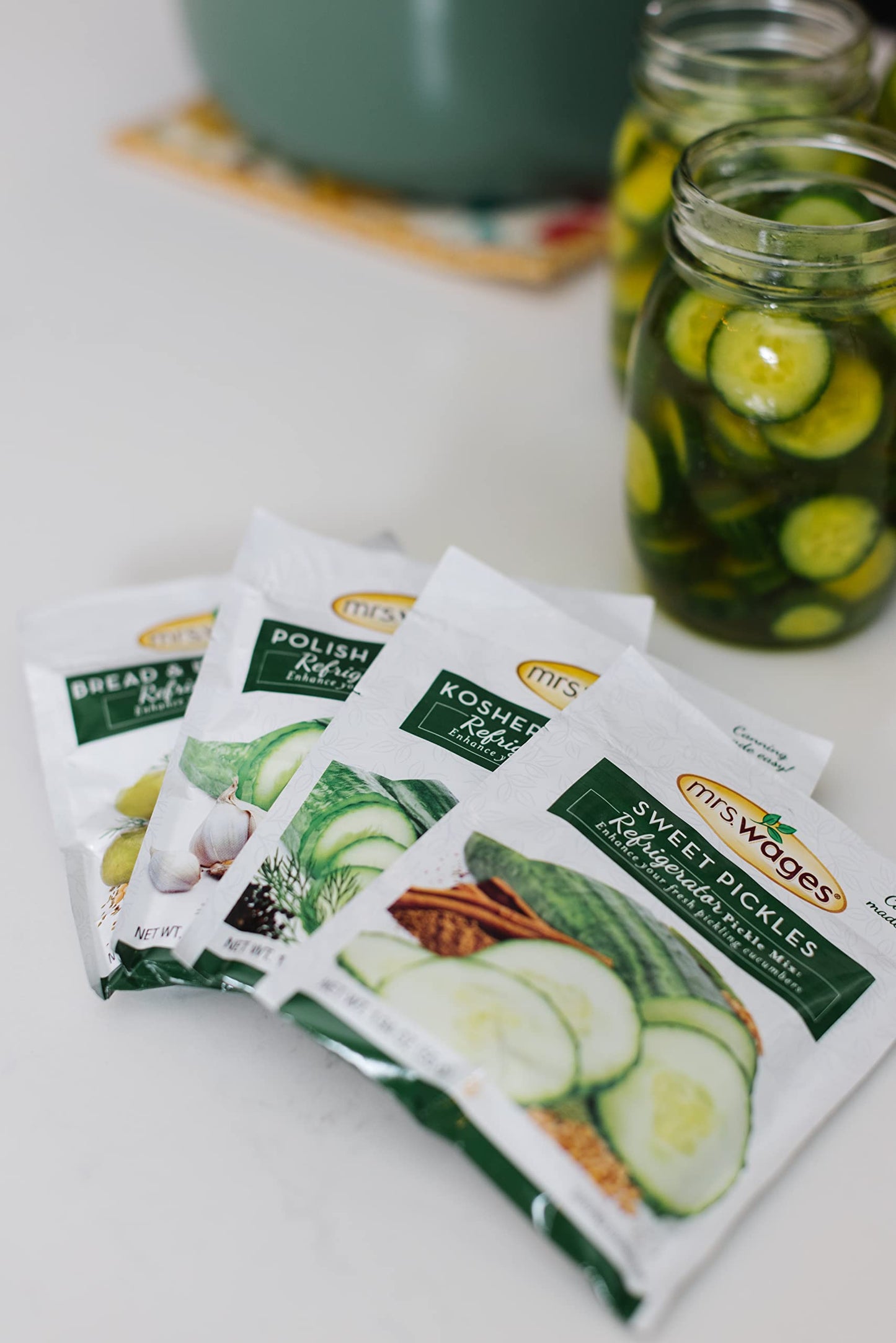 Mrs. Wages Kosher Dill Pickles Refrigerator Mix, 1.94 Oz, Pack of 12