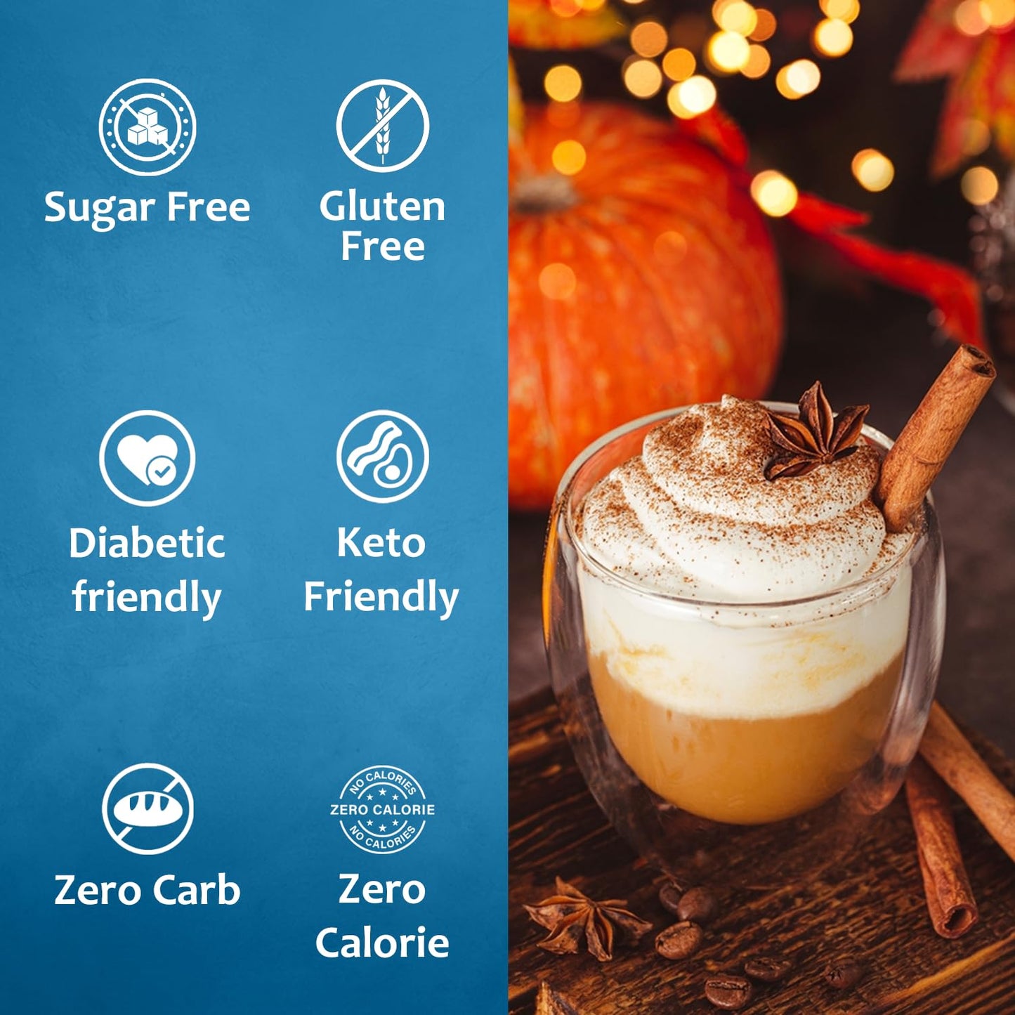 Syruvia Sugar Free Pumpkin Spice syrup 25.4 Ounces Pumpkin Spice Coffee Syrup
