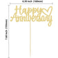 Gyufise 1 Pack Happy Anniversary Cake Topper Decorations Gold Glitter Wedding Anniversary Cake Topper Supplies Party Cake Decor
