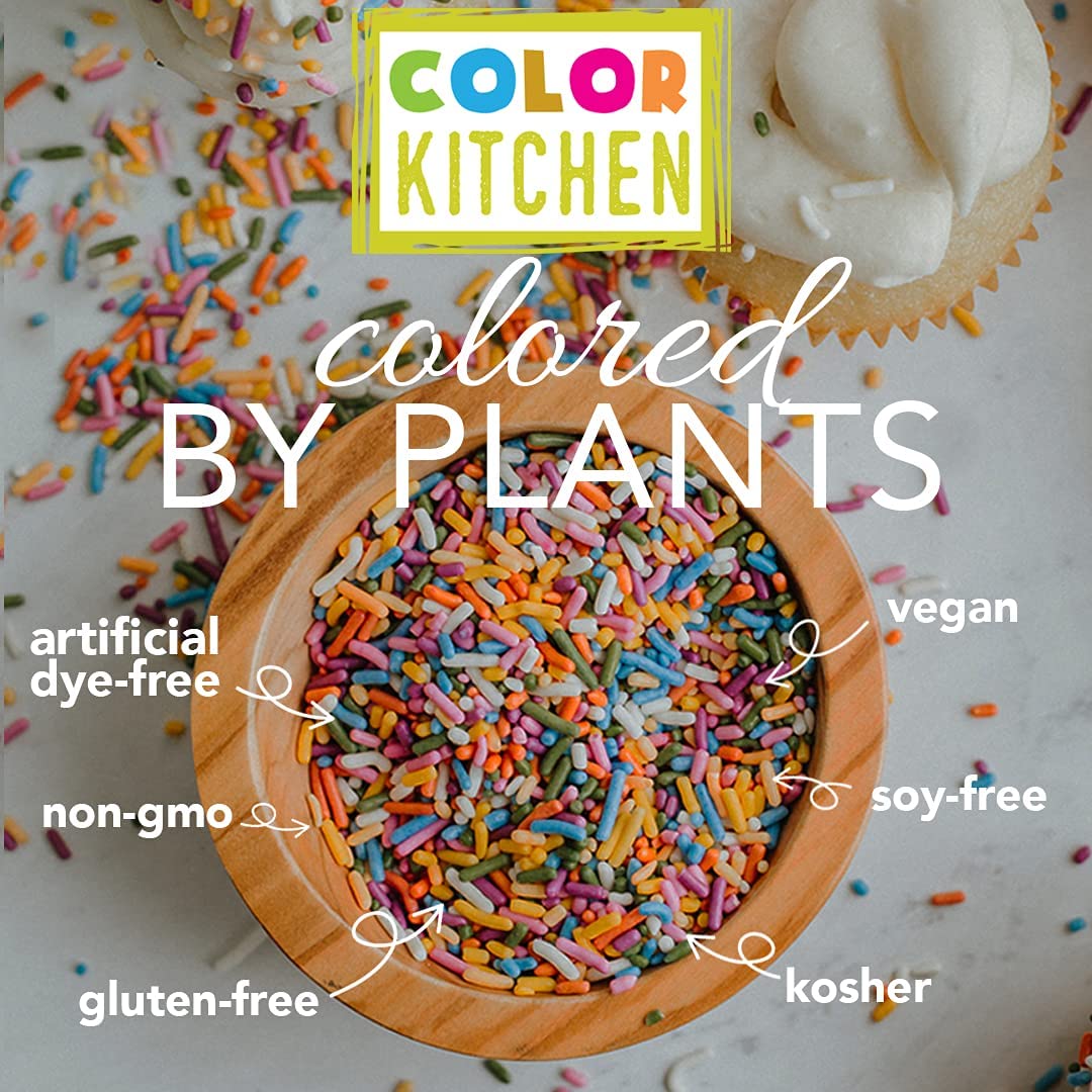 ColorKitchen Rainbow Sprinkles Natural Ingredients Baking Cake Decorations, Ice Cream, Cookie, Artificial Dye-free, Plant-Based