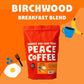 Peace Coffee Birchwood Breakfast Blend | 5 Lb Whole Bean Medium Roast | Organic Fair Trade | Smooth, Mild Favor | Shade Grown, F