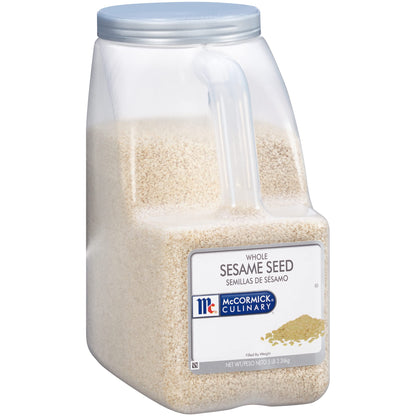 Mccormick culinary Whole Sesame Seeds, 5 lb - One Bulk 5 Pound container of Whole Sesame Seeds Perfect for Stir-Fries, Sushi, No