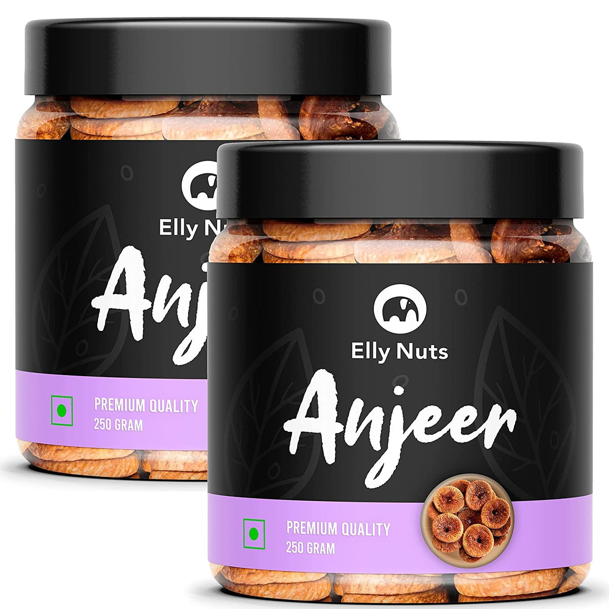 Elly Nuts Dry Fruit Combo Pack of Dried Figs Afghani Anjeer - 250 gms Each Total 500 gms | Anjeer Figs Dry Fruits Anjir (Dried F