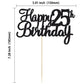 Gyufise 1Pc Happy 25Th Birthday Cake Topper Glitter 25Th Birthday Cake Pick Cheers To 25 Years Old Twenty Five Fabulous Cake Dec