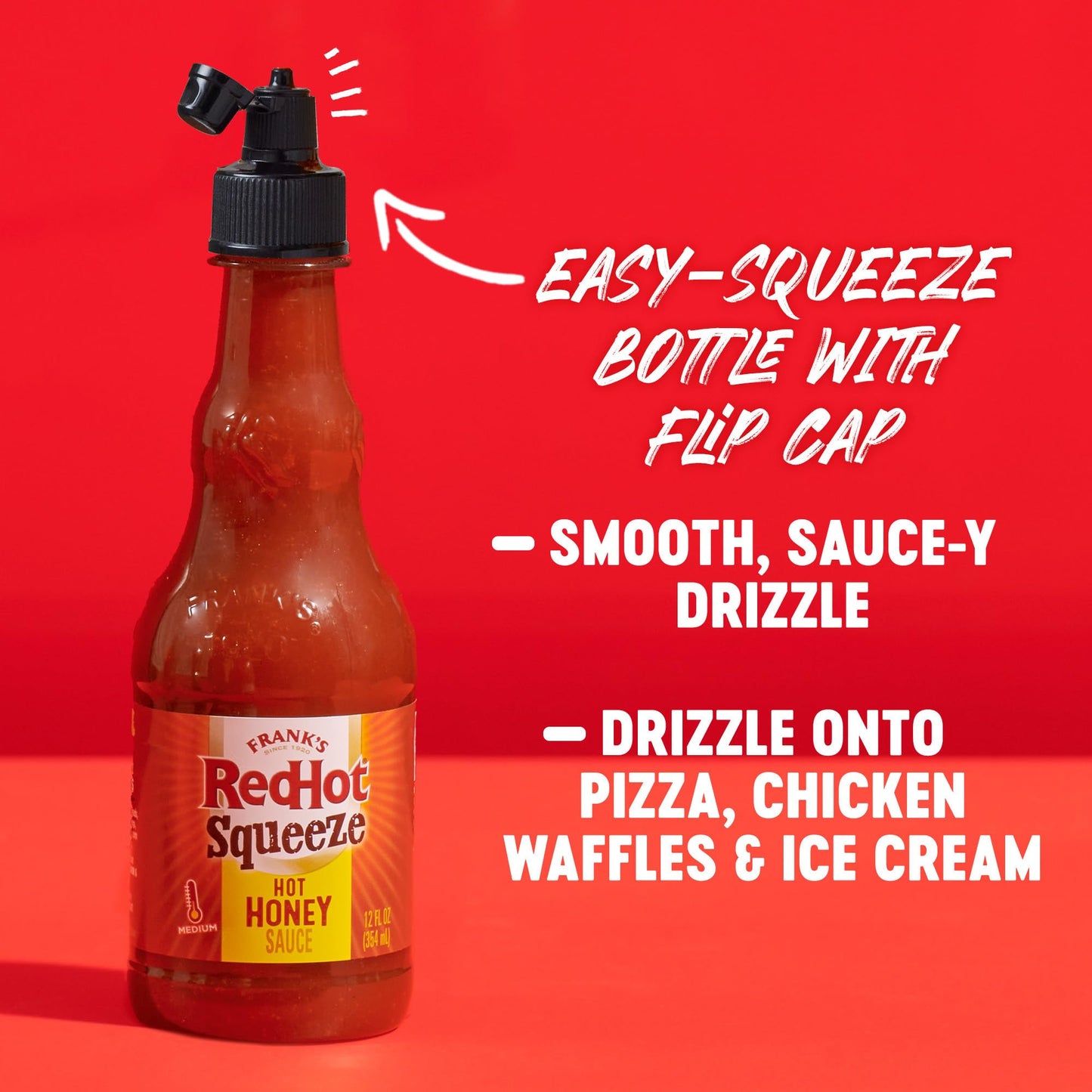 Franks RedHot Squeeze Hot Honey Sauce, 12 fl oz