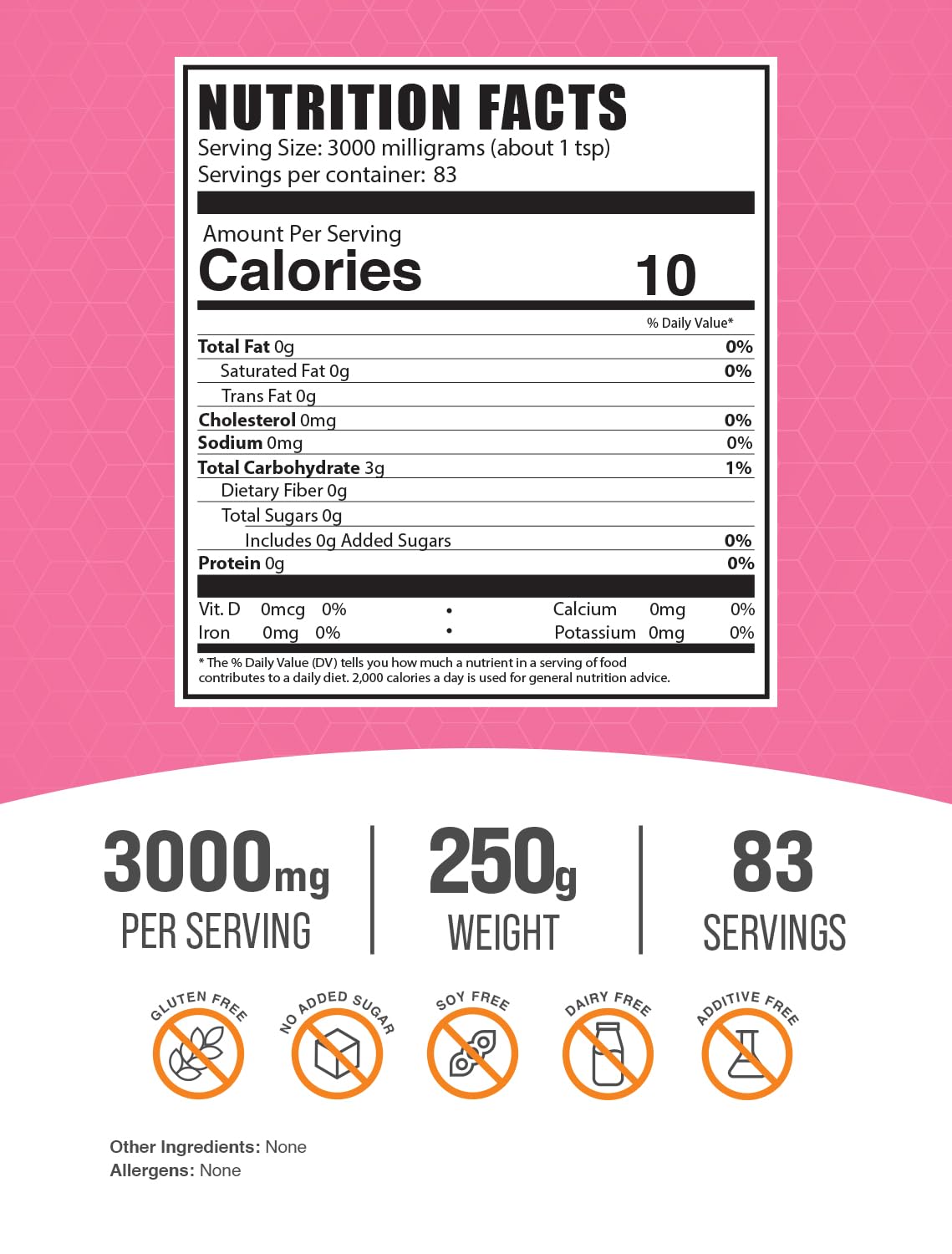 Bulkdietary products Sorbitol Powder - Low Calorie Sweetener, 250g (8.8 oz), Gluten Free