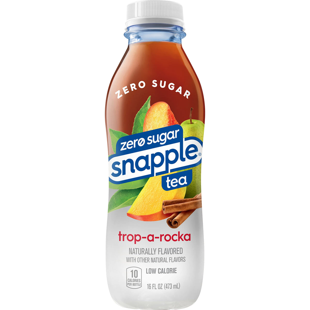 Snapple Zero Sugar Trop-A-Rocka Tea, 16 Fl Oz Recycled Plastic Bottle, 6 Pack