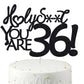 36 Birthday Cake Toppers-Black Glitter, Funny 36Th Cake Topper For Men,36 Cake Topper For Women, 36Th Birthday Decorations,36Th