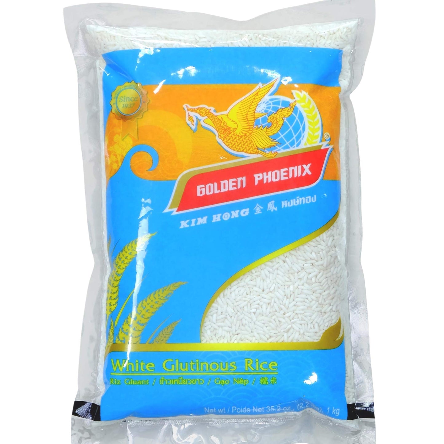 Golden Phoenix Thai Sweet Rice - Premium Sticky Rice For Desserts Or Rice Cakes, Great For Gluten-Free Diets, 2.2 Pounds (Pack O