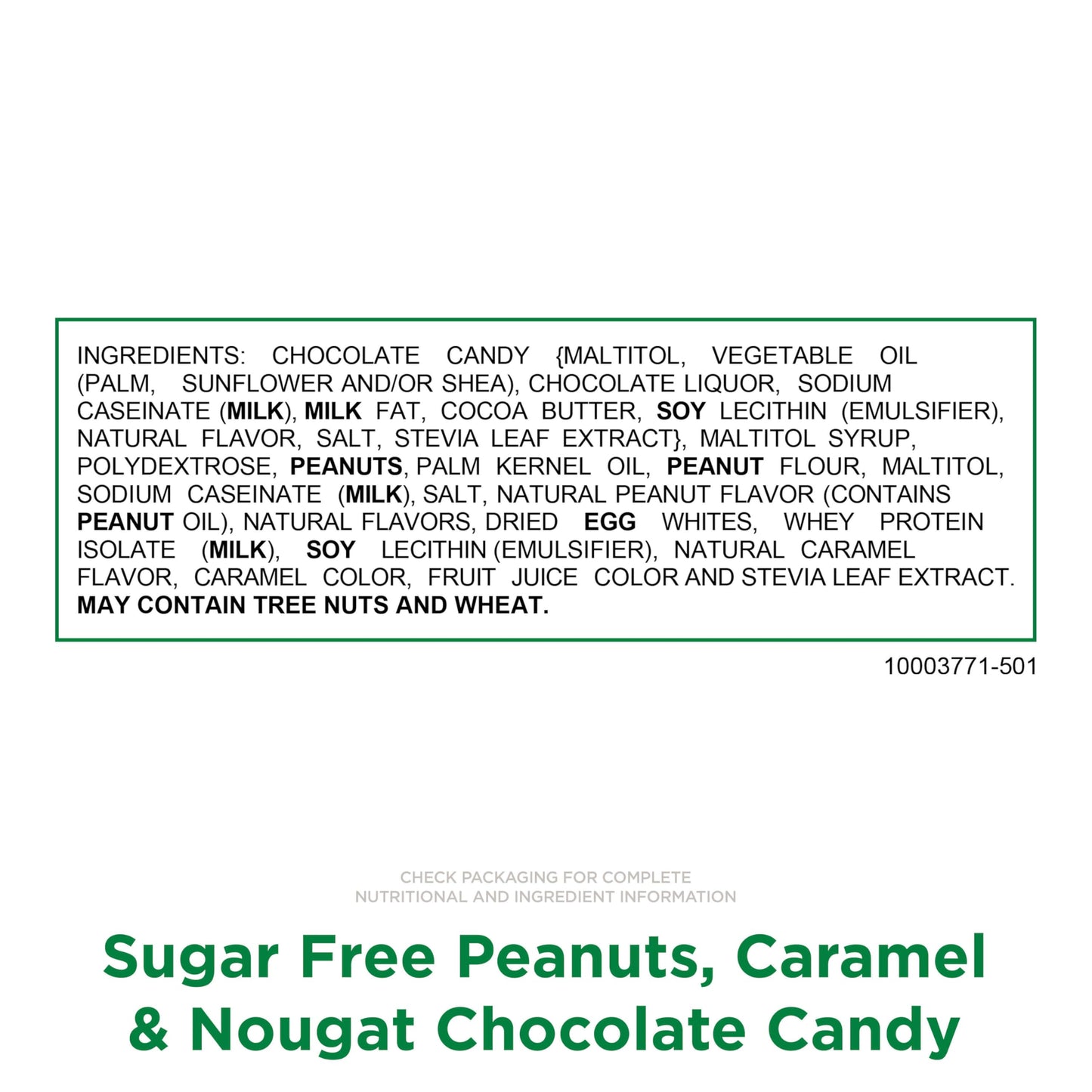 RUSSELL STOVER Sugar Free Peanut, Caramel & Nougat Chocolate Candy, 2.4 oz. bag (Pack of 10)