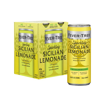 Fever-Tree Sparkling Sicilian Lemonade - Premium Quality Mixer - Refreshing Beverage For Cocktails & Mocktails. Naturally Sourced Ingredients, No Artificial Sweeteners Or Colors - 8.5 Fl Oz Cans - Pack Of 4