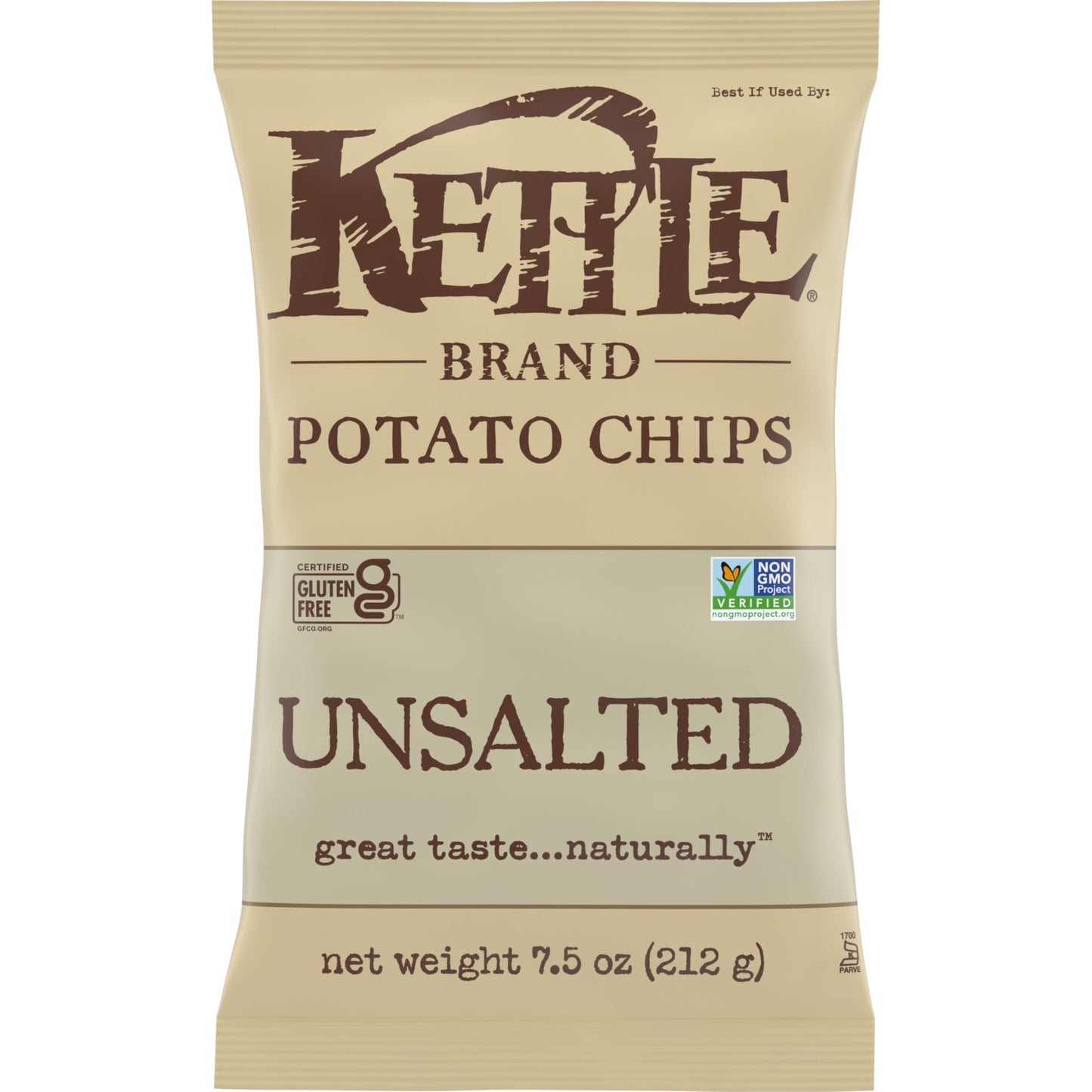 Kettle Brand Potato Chips, Unsalted Kettle Chips, 7.5 Oz