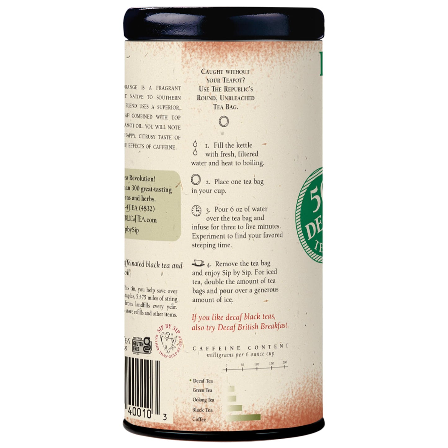 The Republic of Tea Earl Greyer Decaf Tea, 50 Count, Pack of 1, Model SYNCHKG012010