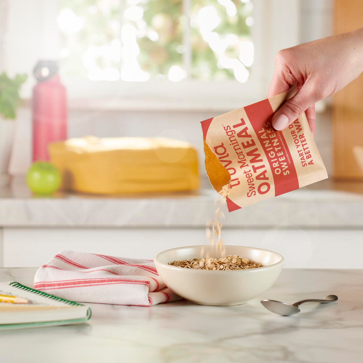 Truvia Sweet Mornings Original Instant Rolled Oat Oatmeal Packets, 12 G Protein, No Sugar Added (6 packets)